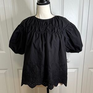 Black Puff Sleeve Top
